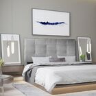 Cabeceira Estofada Cama Box Queen 160 Cm Miami Suede Cinza