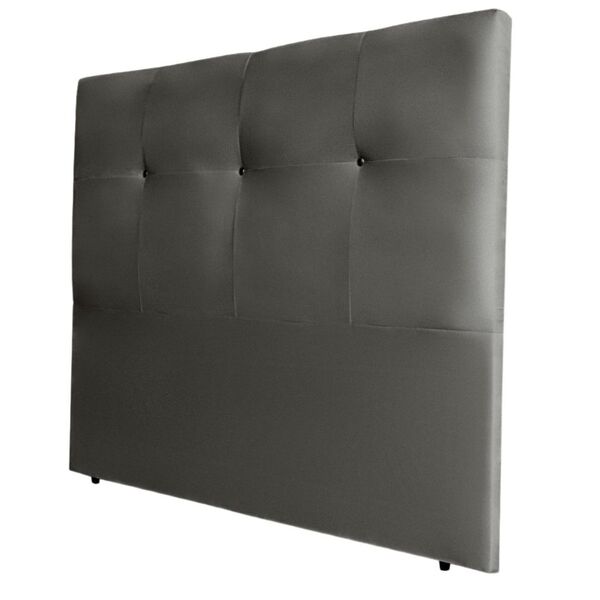 Cabeceira Estofada Cama Box Queen 160 Cm Nina Suede Cinza