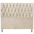 Cabeceira Estofada Cama Box Queen 160 Cm Paris Suede Bege