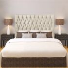 Cabeceira Estofada Cama Box Queen 160 Cm Paris Suede Bege