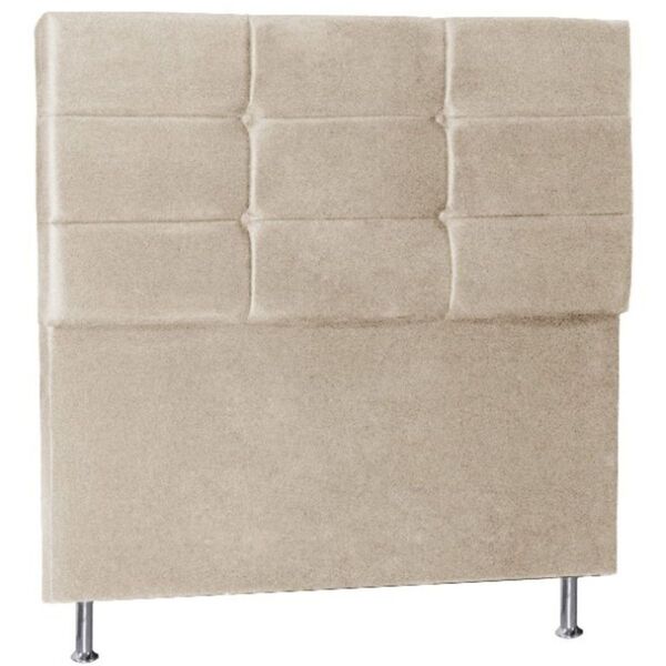 Cabeceira Estofada Cama Box Queen 160 Cm Tóquio Suede Bege