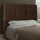 Cabeceira Estofada Cama Box Queen 160 Cm Tóquio Suede Marrom