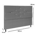 Cabeceira Estofada Cama Box Queen 160cm Camboriú Suede Cinza