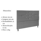 Cabeceira Estofada Cama Box Queen 160cm Camboriú Suede Cinza