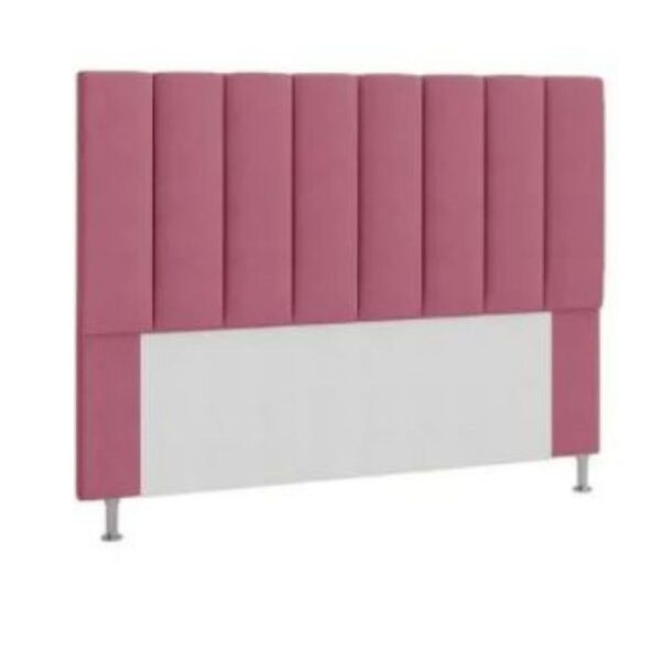 Cabeceira Estofada Cama Box Queen 160cm Carla A01 Suede Rosa