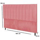 Cabeceira Estofada Cama Box Queen 160cm Leblon Suede Rosa
