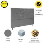 Cabeceira Estofada Cama Box Queen 160cm Virgínia Suede Cinza