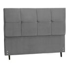 Cabeceira Estofada Cama Box Queen 164 Cm Paris Suede Cinza