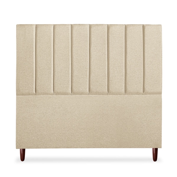 Cabeceira Estofada Cama Box Queen Carla 160cm Linho Bege