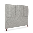 Cabeceira Estofada Cama Box Queen Carla 160cm Linho Cinza Cla