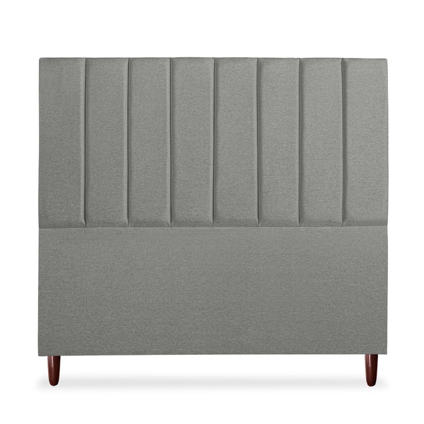 Cabeceira Estofada Cama Box Queen Carla 160cm Linho Cinza Esc