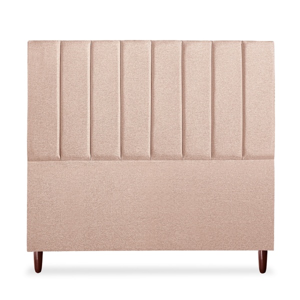 Cabeceira Estofada Cama Box Queen Carla 160cm Linho Rosê
