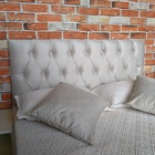 Cabeceira Estofada Cama Box Queen Luna Suede Bege 160 X 60 Rbl