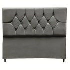 Cabeceira Estofada Cama Box Solteirão 100 Cm Suede Ayla Cinza