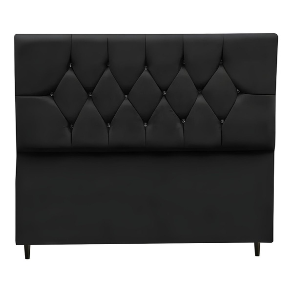 Cabeceira Estofada Cama Box Solteirão 100 Cm Suede Ayla Preto