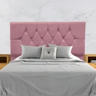Cabeceira Estofada Cama Box Solteirão 100 Cm Suede Ayla Rosê