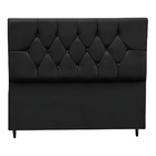 Cabeceira Estofada Cama Box Solteirão 100 Cm Suede Dubai Preto