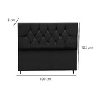 Cabeceira Estofada Cama Box Solteirão 100 Cm Suede Nina Preto