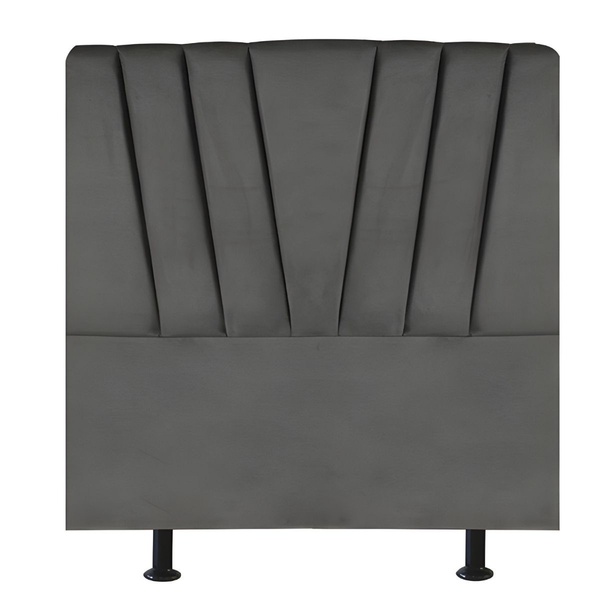 Cabeceira Estofada Cama Box Solteiro 100 Cm Ariel Corino Cinza