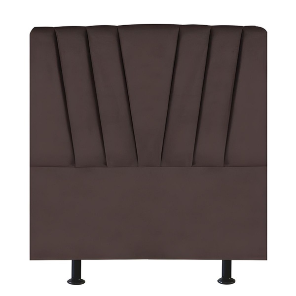 Cabeceira Estofada Cama Box Solteiro 100 Cm Ariel Suede Marrom