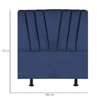 Cabeceira Estofada Cama Box Solteiro 100 Cm Louise Suede Azul