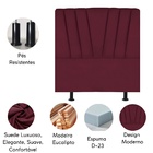 Cabeceira Estofada Cama Box Solteiro 100 Cm Louise Suede Bordô