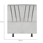 Cabeceira Estofada Cama Box Solteiro 100 Cm Louise Suede Cinz