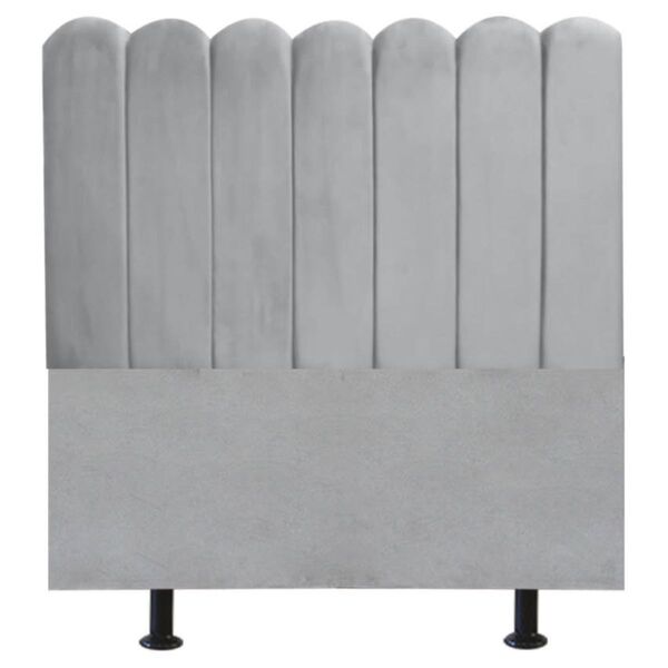 Cabeceira Estofada Cama Box Solteiro 100 Cm Maitê Suede Cinza