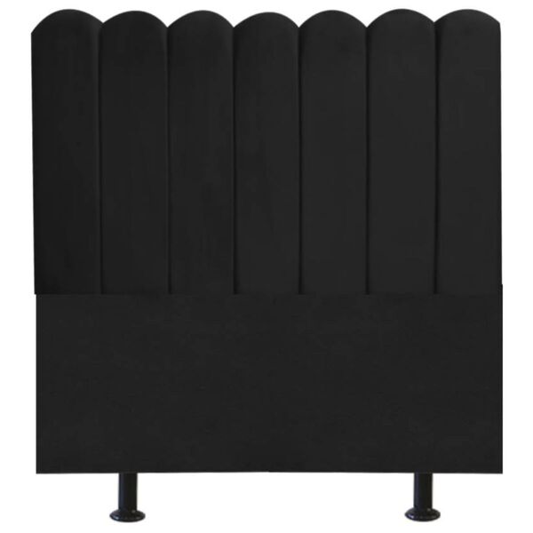 Cabeceira Estofada Cama Box Solteiro 100 Cm Maitê Suede Preto