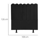 Cabeceira Estofada Cama Box Solteiro 100 Cm Maitê Suede Preto