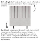 Cabeceira Estofada Cama Box Solteiro 100 Cm Maria Suede Cinza