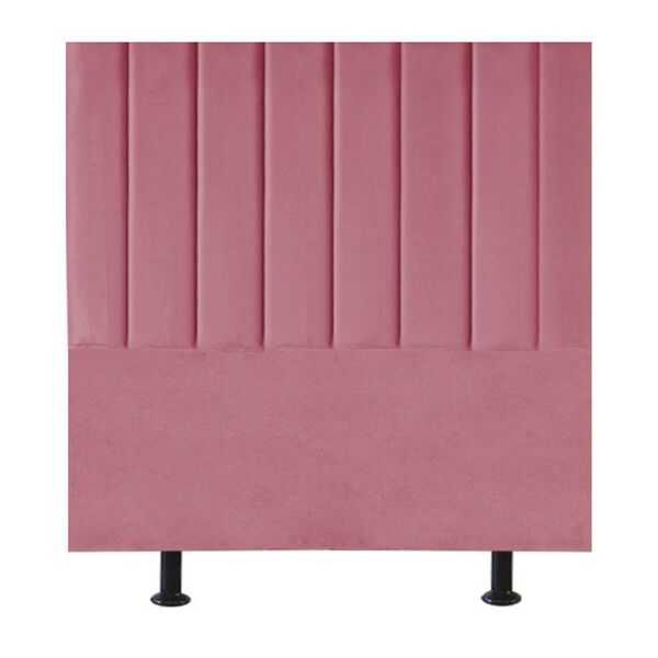 Cabeceira Estofada Cama Box Solteiro 100 Cm Maria Suede Rosa