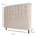 Cabeceira Estofada Cama Box Solteiro 90 Cm Alice Suede Bege