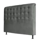 Cabeceira Estofada Cama Box Solteiro 90 Cm Alice Suede Cinza