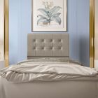 Cabeceira Estofada Cama Box Solteiro 90 Cm Atenas Suede Bege