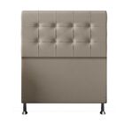 Cabeceira Estofada Cama Box Solteiro 90 Cm Atenas Suede Bege
