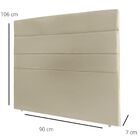 Cabeceira Estofada Cama Box Solteiro 90 Cm Bela Veludo Bege