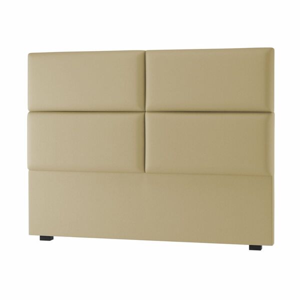 Cabeceira Estofada Cama Box Solteiro 90 Cm Bia Suede Bege