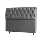 Cabeceira Estofada Cama Box Solteiro 90 Cm Bianca Linho Cinza