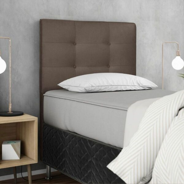 Cabeceira Estofada Cama Box Solteiro 90 Cm Cancún Suede Suede