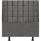 Cabeceira Estofada Cama Box Solteiro 90 Cm Clara Linho Cinza