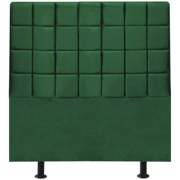 Cabeceira Estofada Cama Box Solteiro 90 Cm Clara Suede Verde