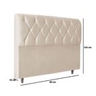 Cabeceira Estofada Cama Box Solteiro 90 Cm Diana Linho Bege C