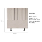 Cabeceira Estofada Cama Box Solteiro 90 Cm Laura Suede Bege