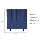 Cabeceira Estofada Cama Box Solteiro 90 Cm Laura Veludo Azul