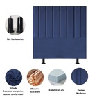 Cabeceira Estofada Cama Box Solteiro 90 Cm Laura Veludo Azul
