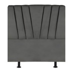Cabeceira Estofada Cama Box Solteiro 90 Cm Louise Linho Cinza