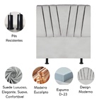 Cabeceira Estofada Cama Box Solteiro 90 Cm Louise Suede Cinza