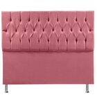 Cabeceira Estofada Cama Box Solteiro 90 Cm Madri Suede Rosa