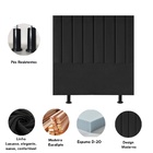 Cabeceira Estofada Cama Box Solteiro 90 Cm Maisa Linho Preto